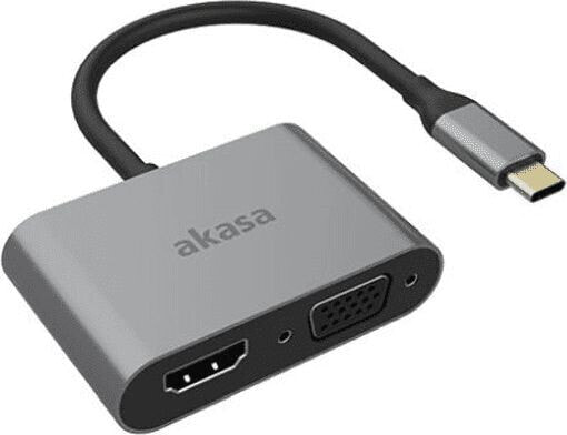 Stacja/replikator Akasa USB-C - HDMI - VGA Srebrny (AK-CBCA23-18BK)