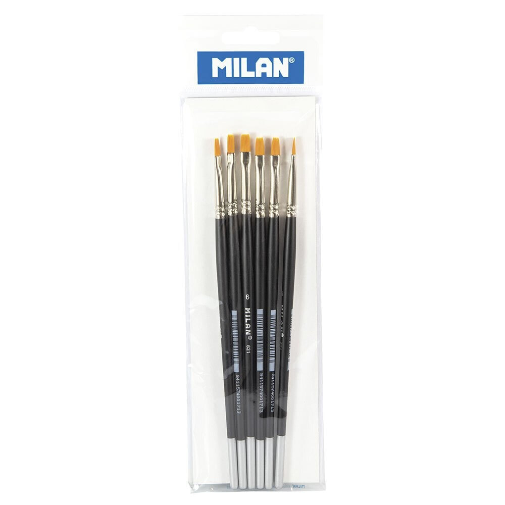 MILAN ´Premium Synthetic´ Flat Paintbrush With Short Handle Series 621 No. 6