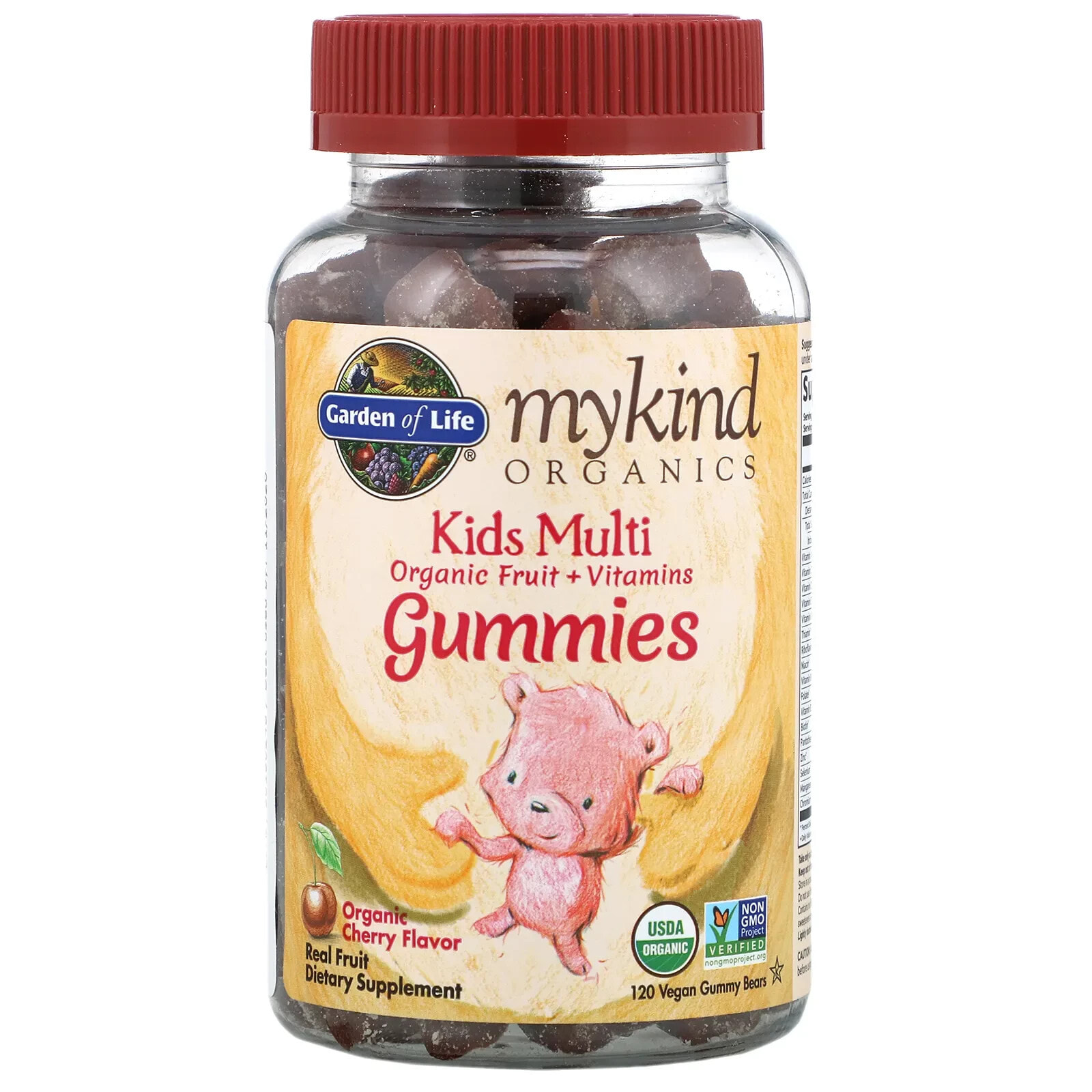 MyKind Organics, Kids Multi Gummy, Organic Cherry, 120 Vegan Gummy Bears