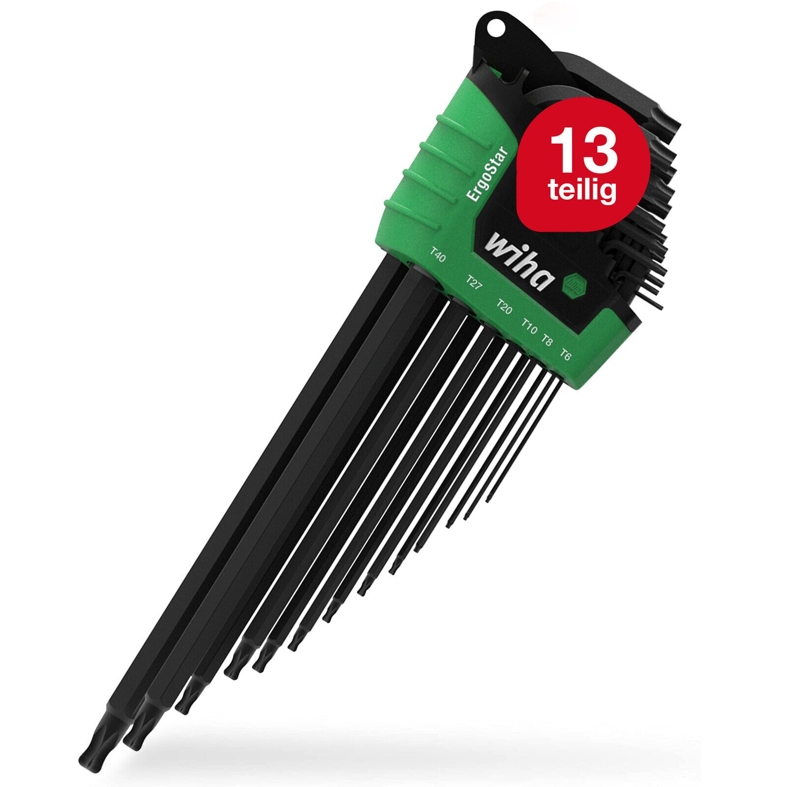 Wiha Stiftschlüssel Set im ErgoStar Halter TORX® Kugelkopf 13-tlg. schwarzoxidiert (43847)