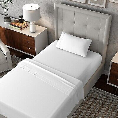 Twin 600 Thread Count Cotton Sateen Sheet Set White - Aireolux