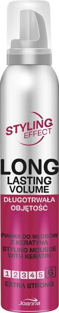 Joanna Styling Effect Extra Strong Стойкий кератиновый мусс для экстрасильной фиксации волос 150 мл