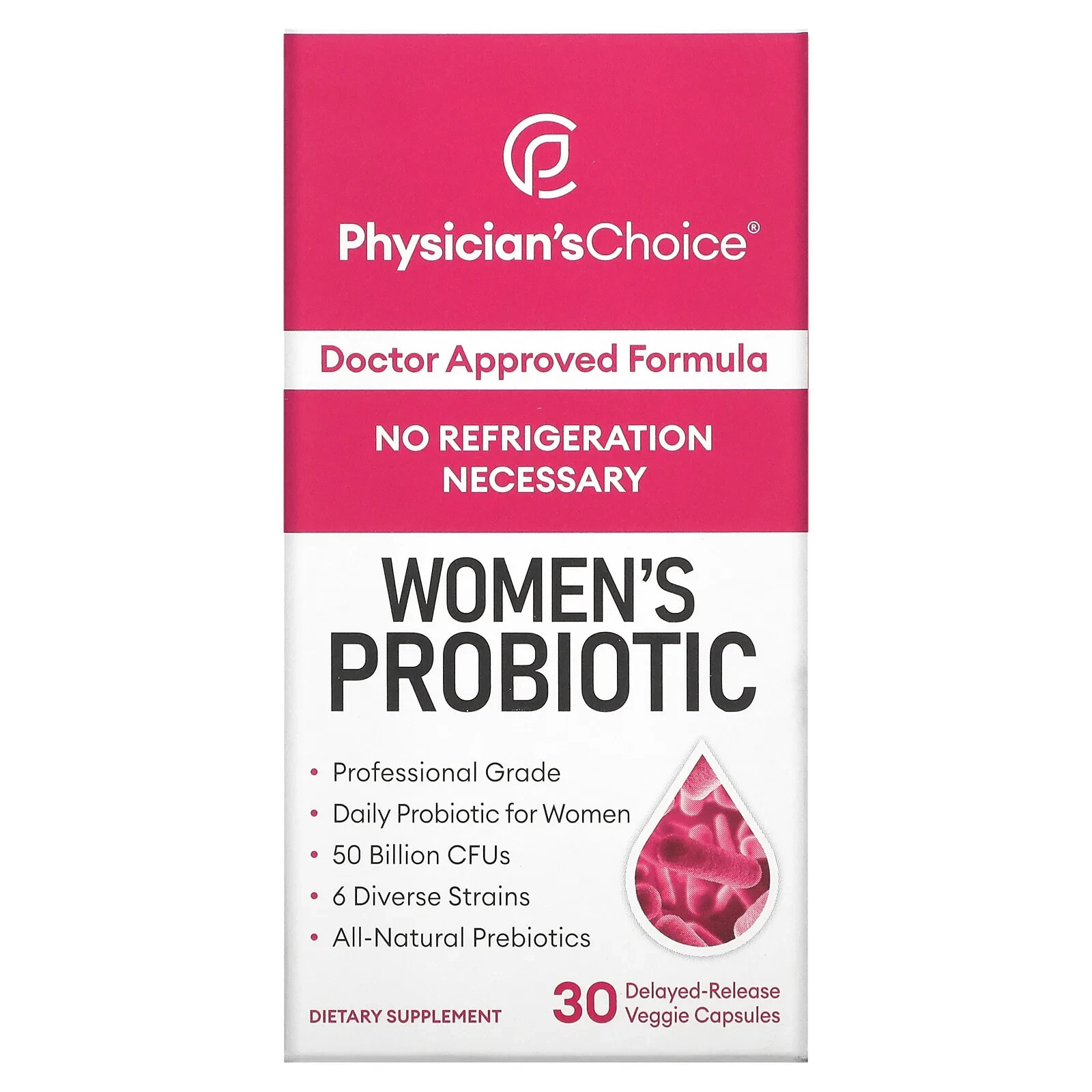 Women's Probiotic, 50 Billion CFUs, 30 Delayed-Release Veggie Capsules