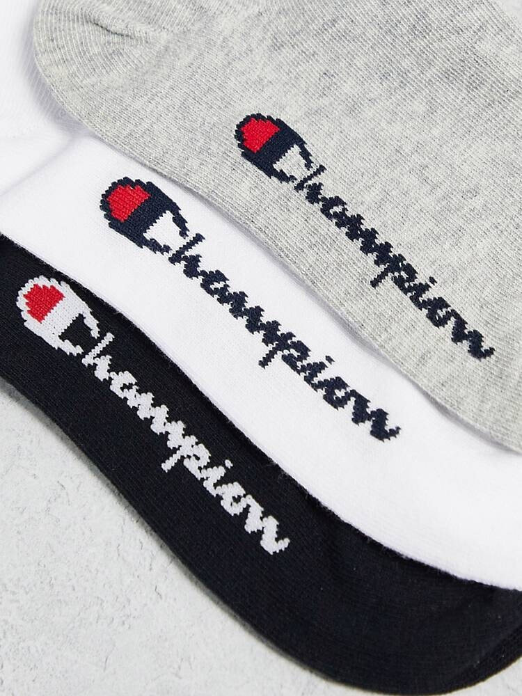 Champion ankle socks in grey white black 3 pack Champion Цвет