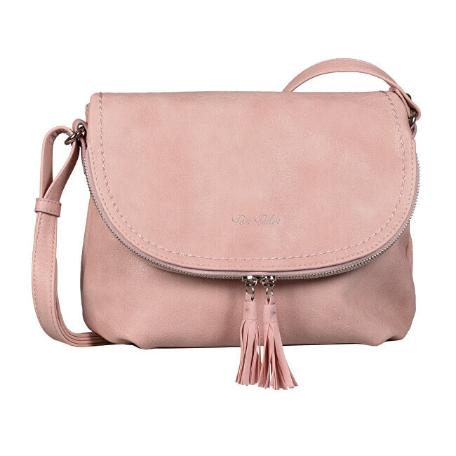 Женская сумка через плечо кожаная нежно-розовая Tom Tailor