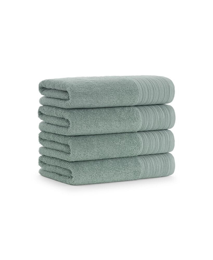 Aston and Arden anatolia Turkish Hand Towels (4 Pack), 18x32, 600 GSM, Woven Linen-Inspired Dobby, Ring Spun Combed Cotton, Low Twist