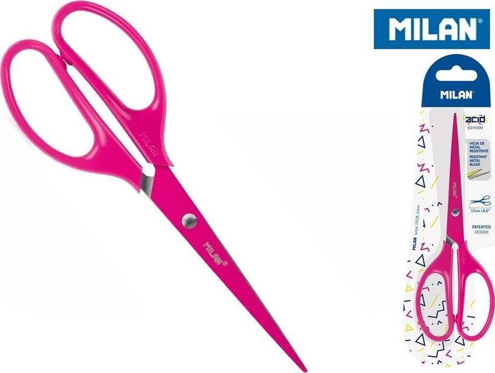 Milan Nożyczki biurowe 17cm różowe MILAN