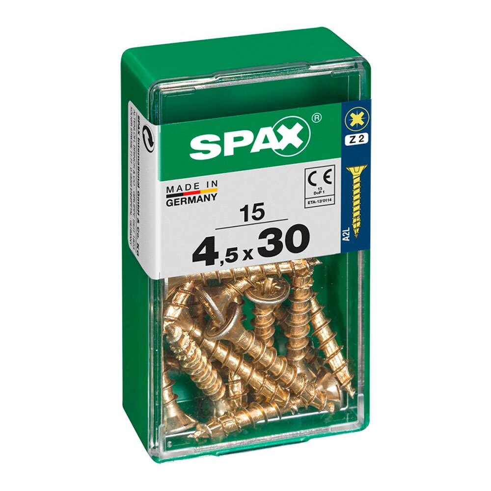 SPAX Yellox 4.5x30 mm Flat Head Wood Screw 15 Units