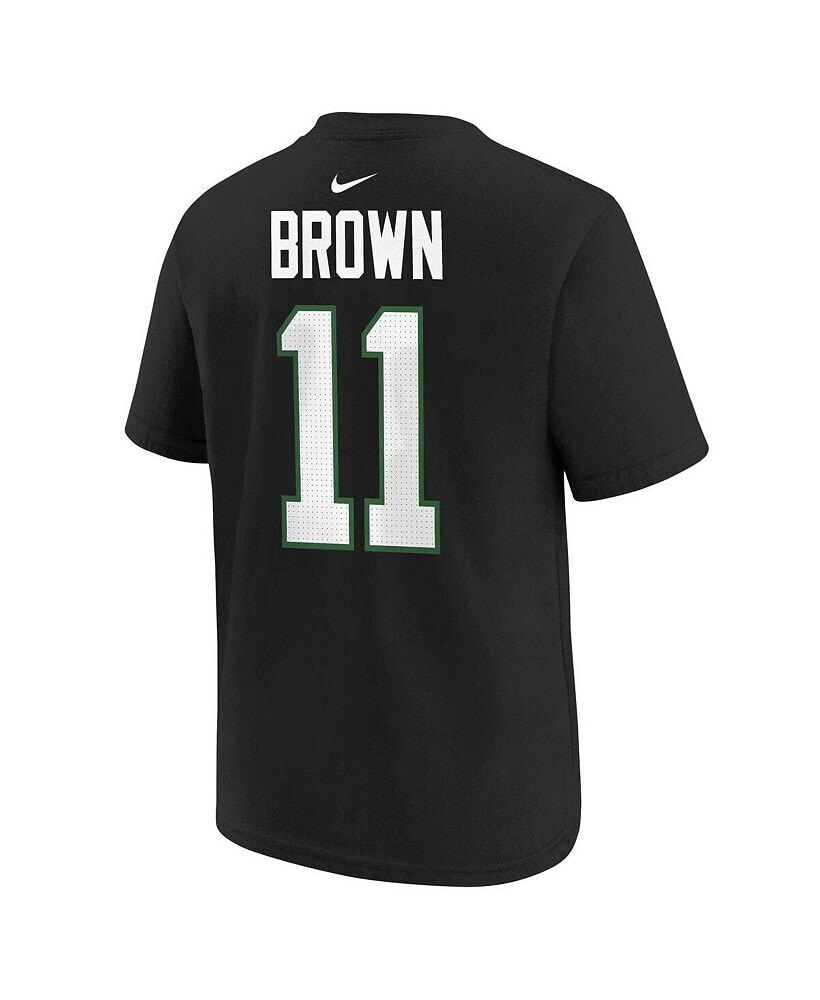 Nike big Boys and Girls A.J. Brown Black Philadelphia Eagles Player Name and Number T-shirt