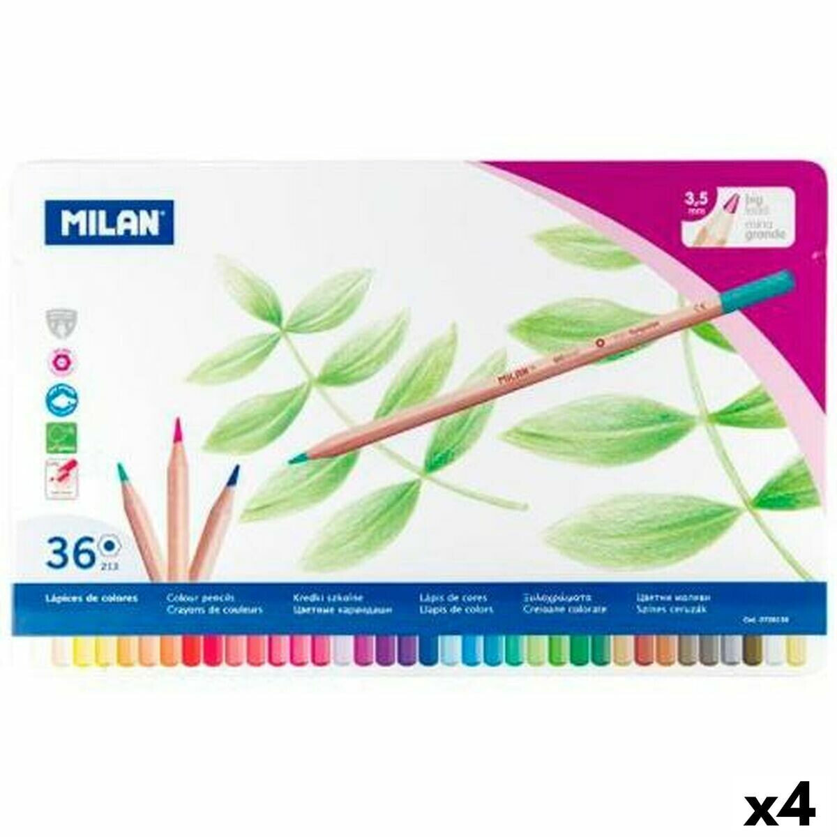 Colouring pencils Milan Multicolour (4 Units)