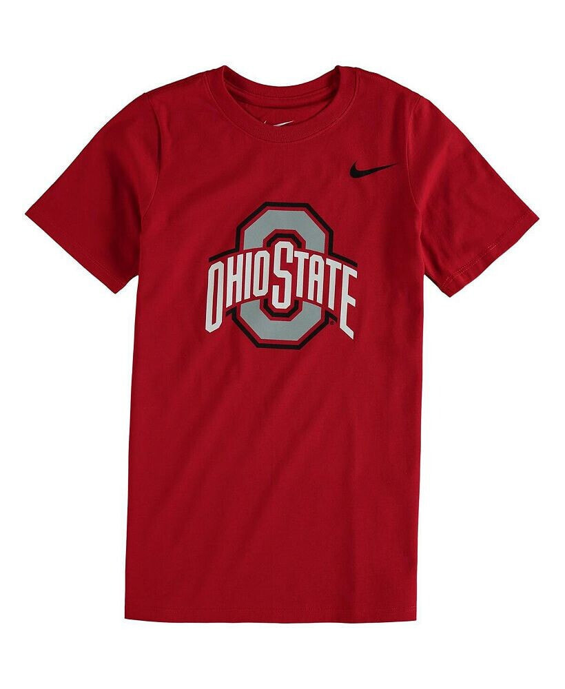 Nike big Boys Scarlet Ohio State Buckeyes Cotton Logo T-shirt
