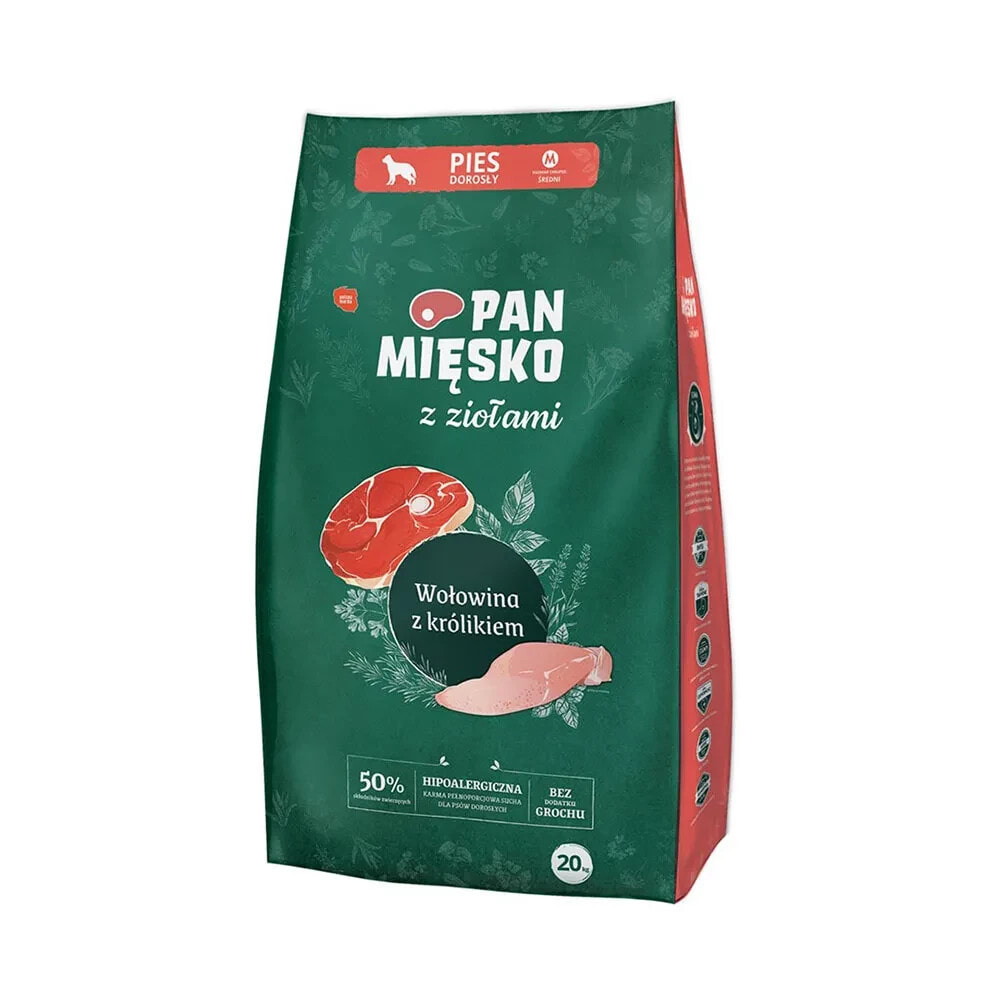 PAN MIESKO With Herbs Beef With Rabbitm dog food 20kg