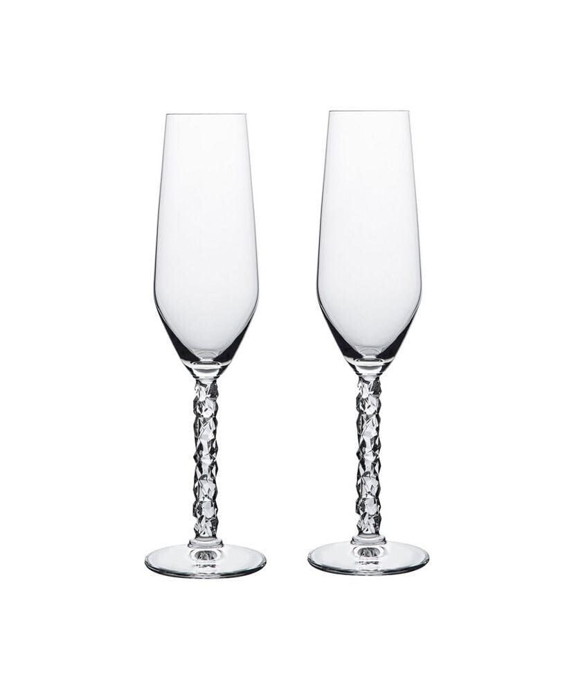 Orrefors carat Champagne Glass Set, 2 Pieces