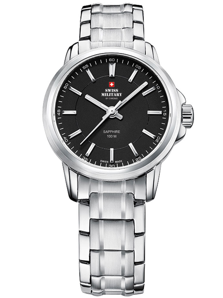 Мужские наручные часы с серебряным браслетом Swiss Military SM34040.01 Ladies Sapphire 28mm 10 ATM