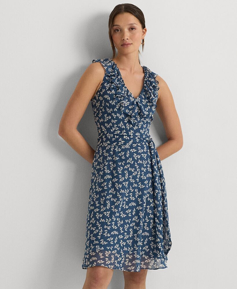 Lauren Ralph Lauren petite Ruffled Floral Fit & Flare Dress