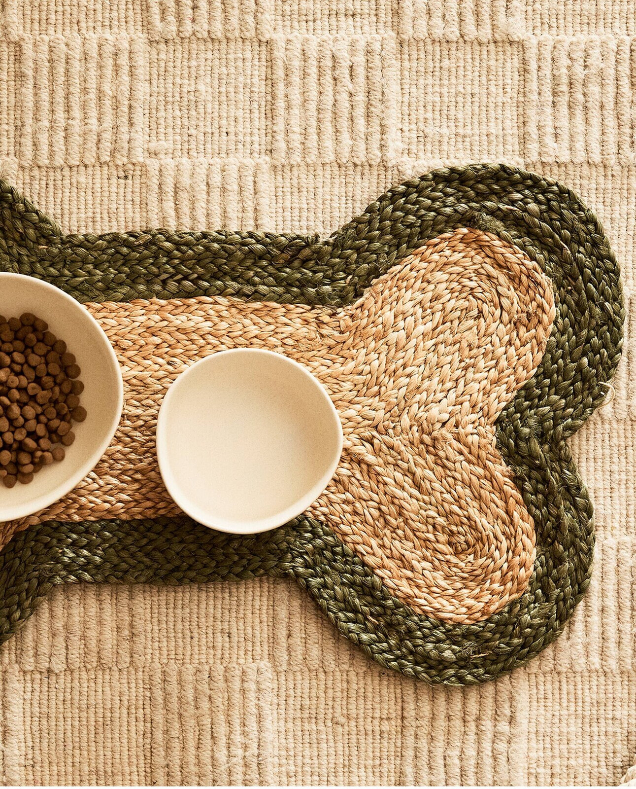 Jute bone pet rug