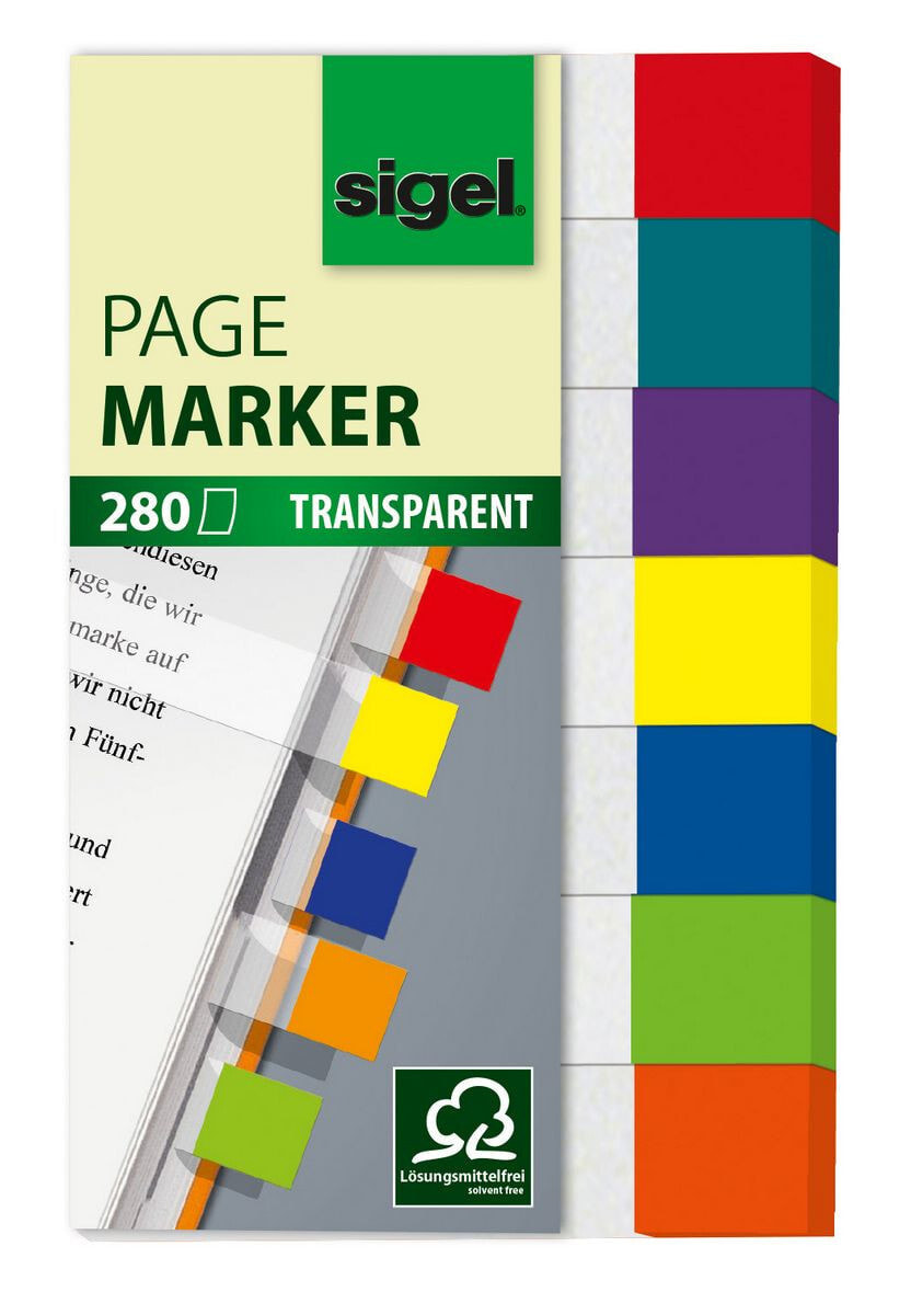 Sigel HN677 книжная закладка Гибкая закладка для книг Синий, Зеленый, Оранжевый, Красный, Фиолетовый, Желтый 280 шт
