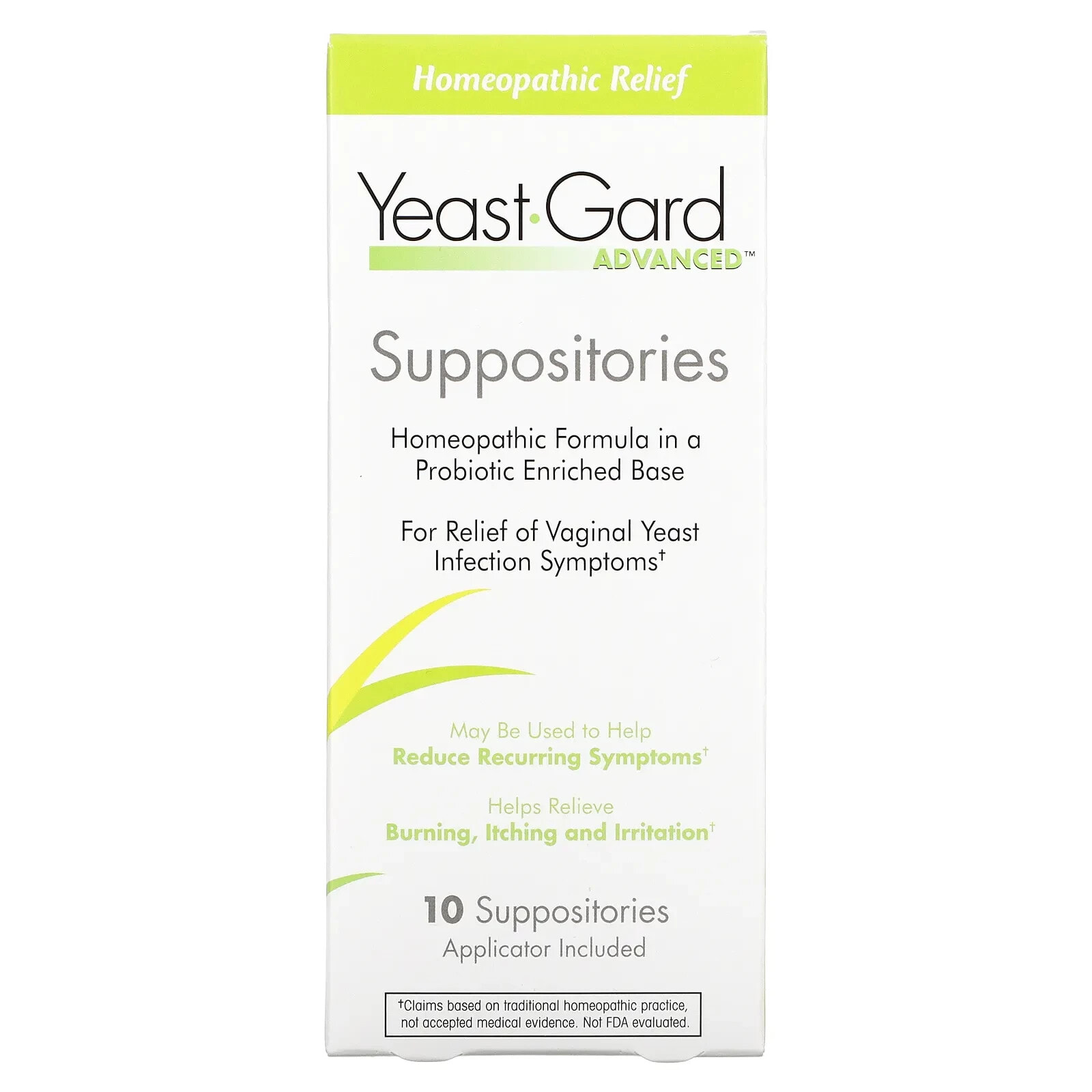 YeastGard Advanced, Yeast Gard Suppositories, 10 Suppositories