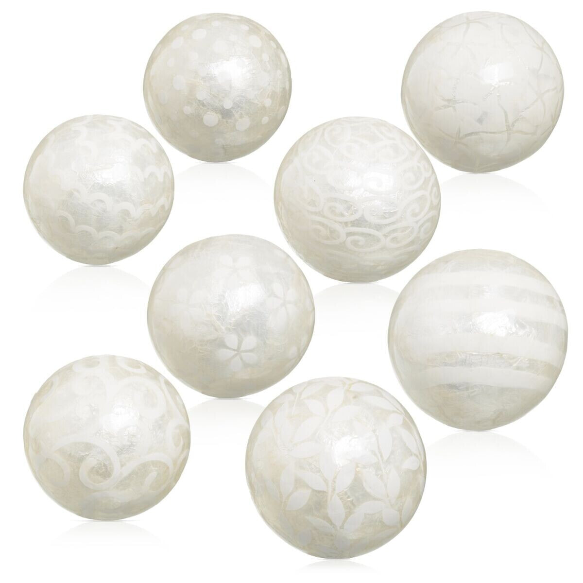 шары CAPIZ Декор Белый 10 x 10 x 10 cm (8 штук)