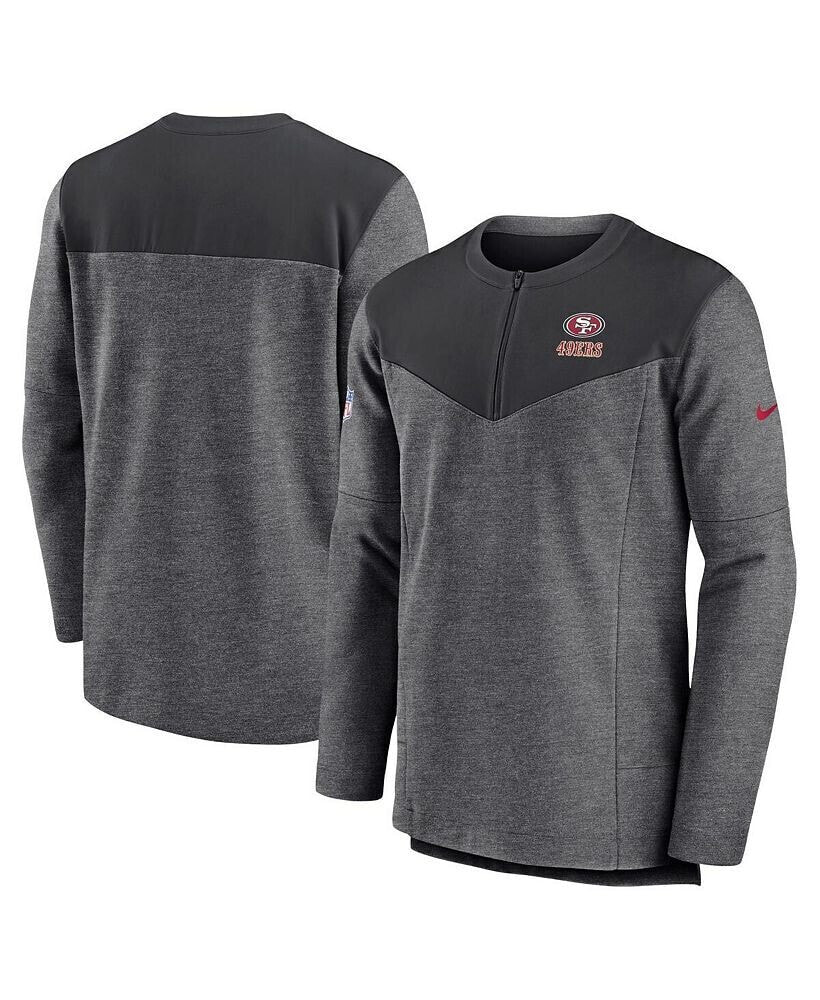 Nike men's Charcoal San Francisco 49ers Sideline Lockup Performance Quarter-zip Jacket