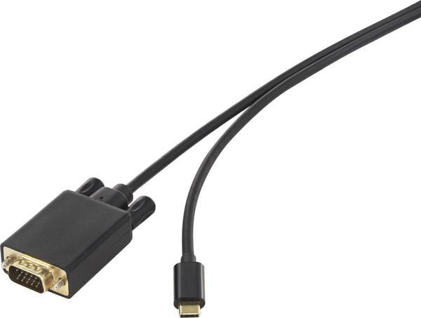 Renkforce RF-3385696 видео кабель адаптер 0,5 m USB Type-C VGA (D-Sub) Черный