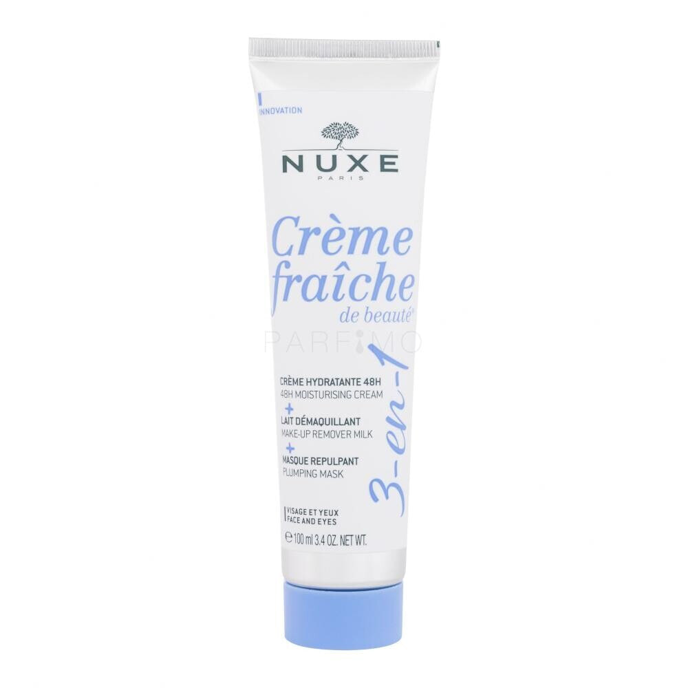 NUXE Creme Fraiche de Beauté 3-In-1 Cream & Make-Up Remover & Mask 100 ml tagescreme Feine Linien & Falten für Frauen