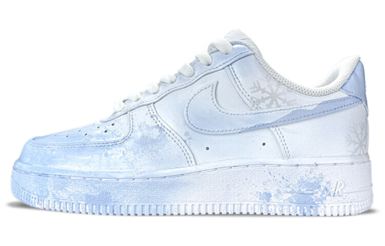 【定制球鞋】 Nike Air Force 1 Low 1' 07 雪花渐变 蓝色恋人 手绘喷绘 低帮 板鞋 女款 蓝白 / Кроссовки Nike Air Force 315115-112