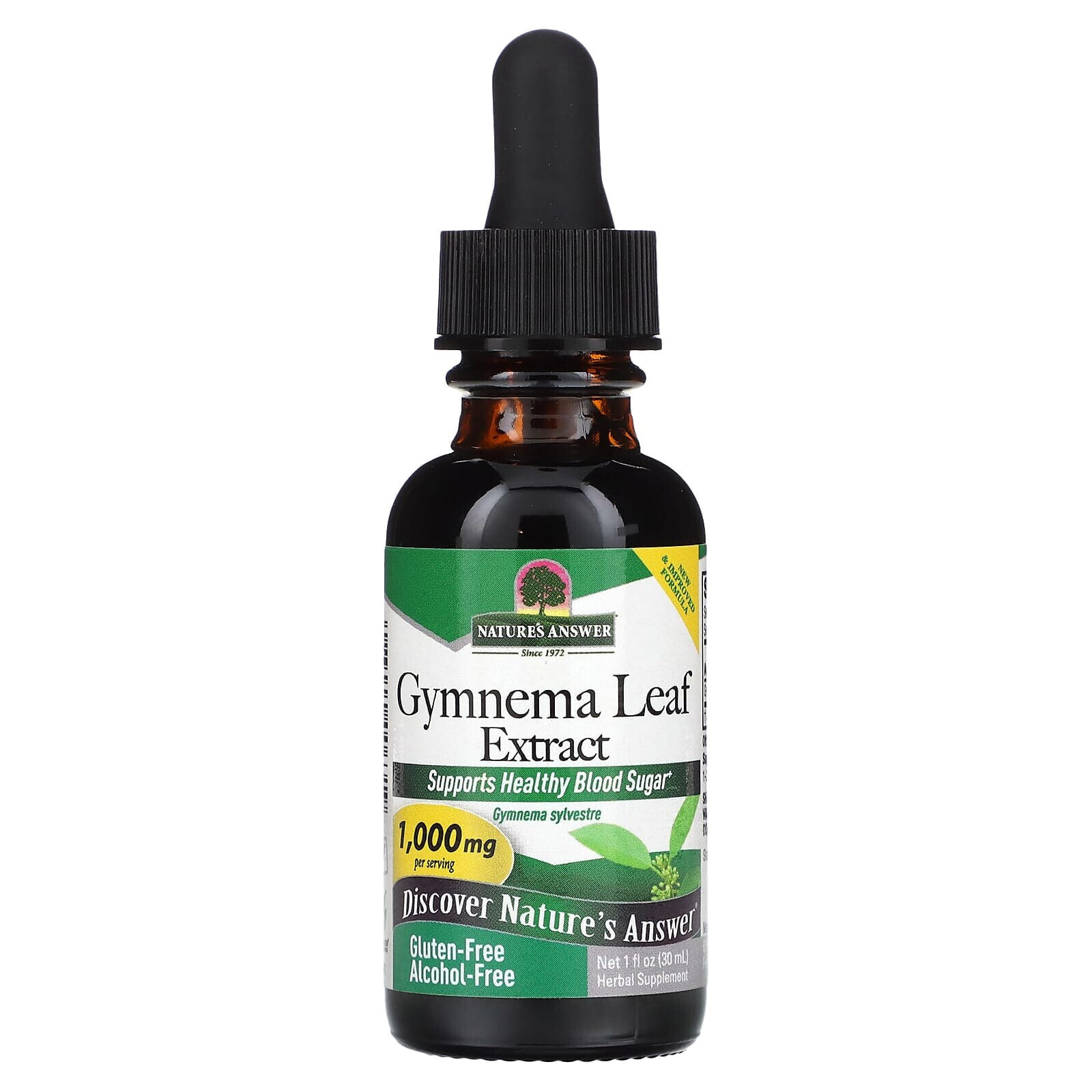 Nature's Answer, Standardized Gymnema Leaf Extract, Alcohol-Free, 1,800 mg, 1 fl oz (30 ml)