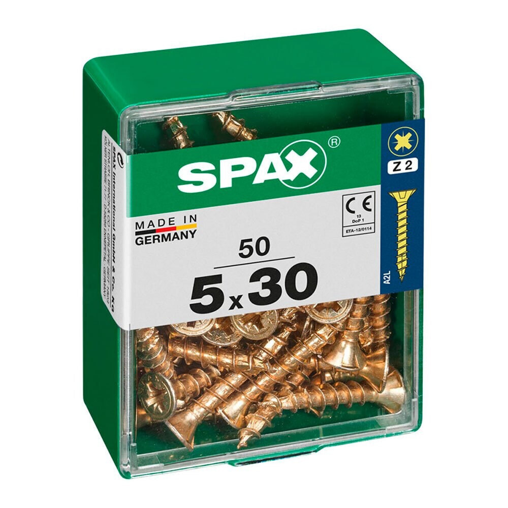 SPAX Yellox 5.0x30 mm Flat Head Wood Screw 50 Units