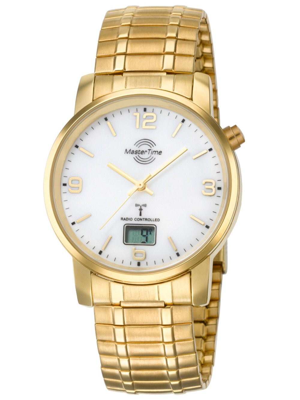 Мужские наручные часы с золотым браслетом Master Time MTGA-10312-12M Radio Controlled Basic Series Mens 41mm 3ATM