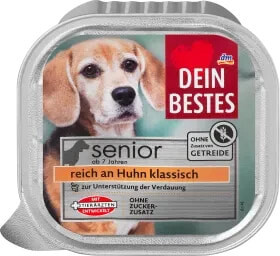 Nassfutter Hund mit Huhn & Kartoffeln, Senior, 150 g