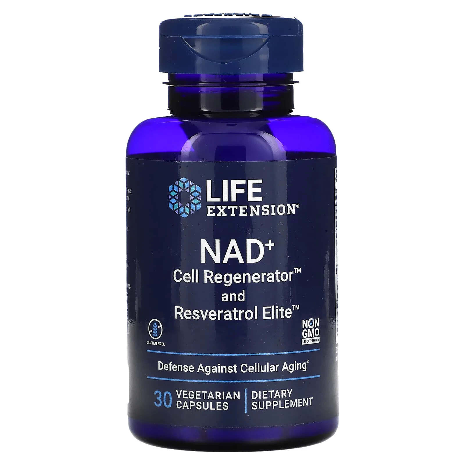 NAD+ Cell Regenerator and Resveratrol Elite, 30 Vegetarian Capsules