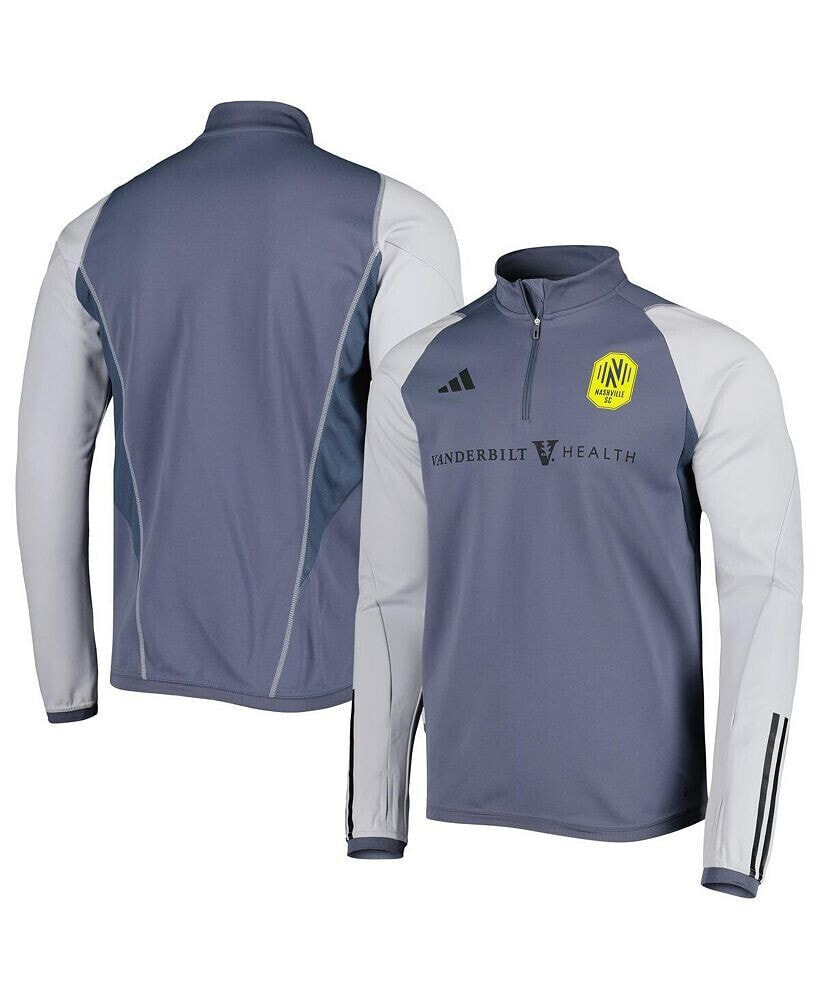 Men's Gray Nashville SC 2023 On-Field AEROREADY Quarter-Zip Training Top