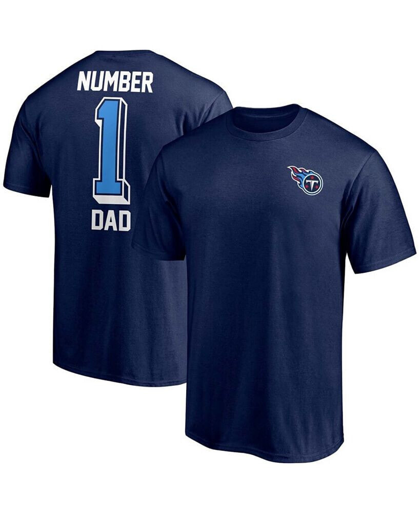 Fanatics men's Navy Tennessee Titans #1 Dad T-shirt