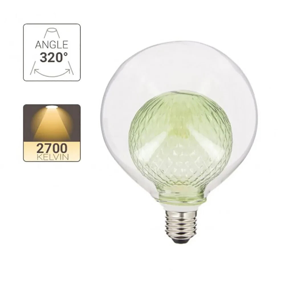 XANLITE G125 Double Green Glass . Cap E27. 270 Lumens. Conso. 3 W (Equivalence 30 W). 2700 K LED Bulb