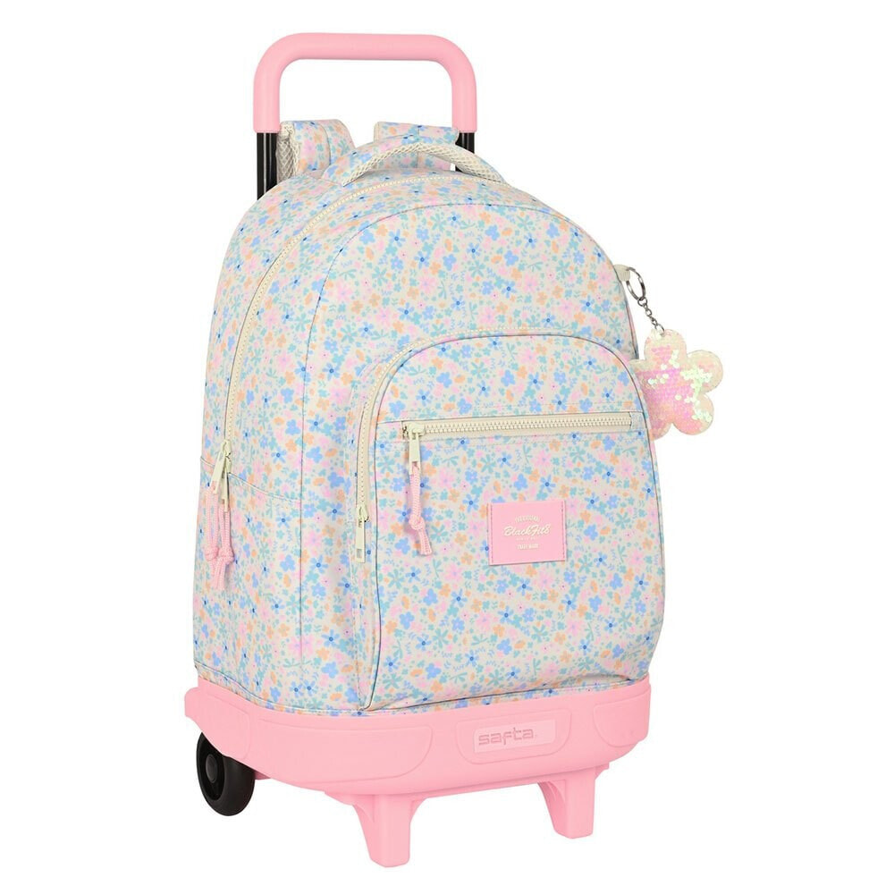 SAFTA Compact With Trolley Wheels Blackfit8 Blossom Backpack