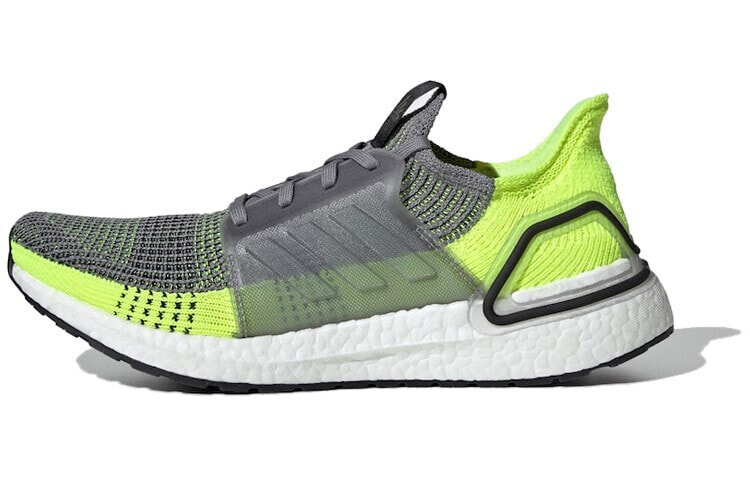 adidas Ultraboost 19 Grey Volt 减震防滑 低帮 跑步鞋 男款 灰绿 / Кроссовки Adidas Ultraboost 19 Grey Volt EF1343