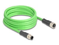 Delock M12 Kabel D-kodiert 4 Pin Stecker zu Buchse PUR TPU 5 m - Cable - 5 m