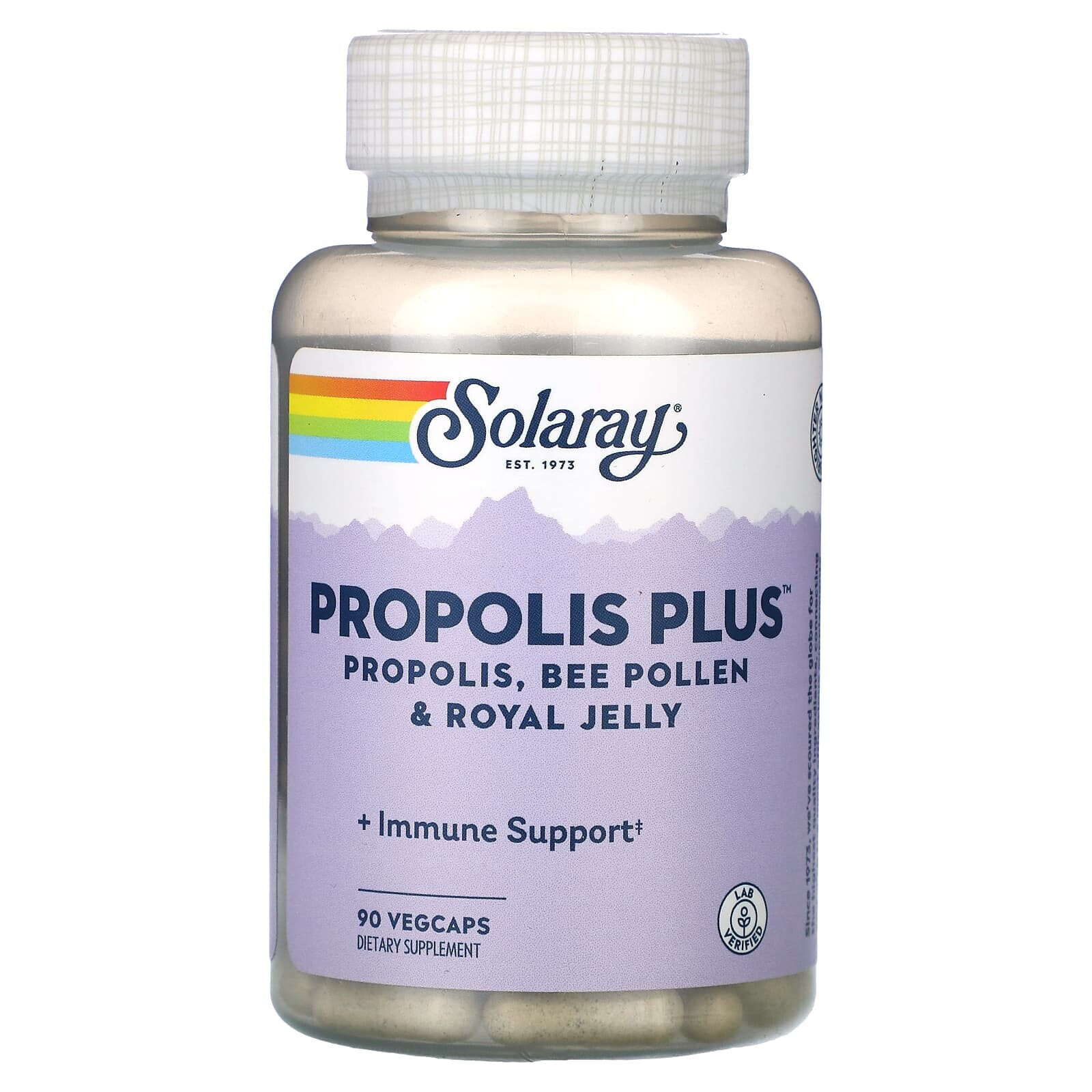 Solaray, Propolis Plus, прополис, пчелиная пыльца и маточное молочко, 90 растительных капсул