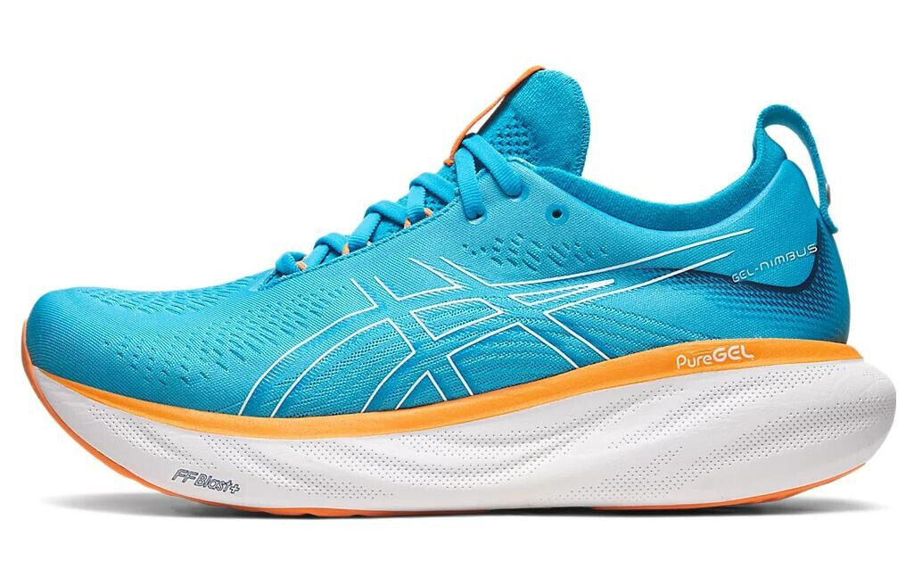 Asics GEL-Nimbus 25 Wide 耐磨透气 低帮 跑步鞋 蓝黄 / Кроссовки Asics GEL-Nimbus 25 Wide 1011B625-400