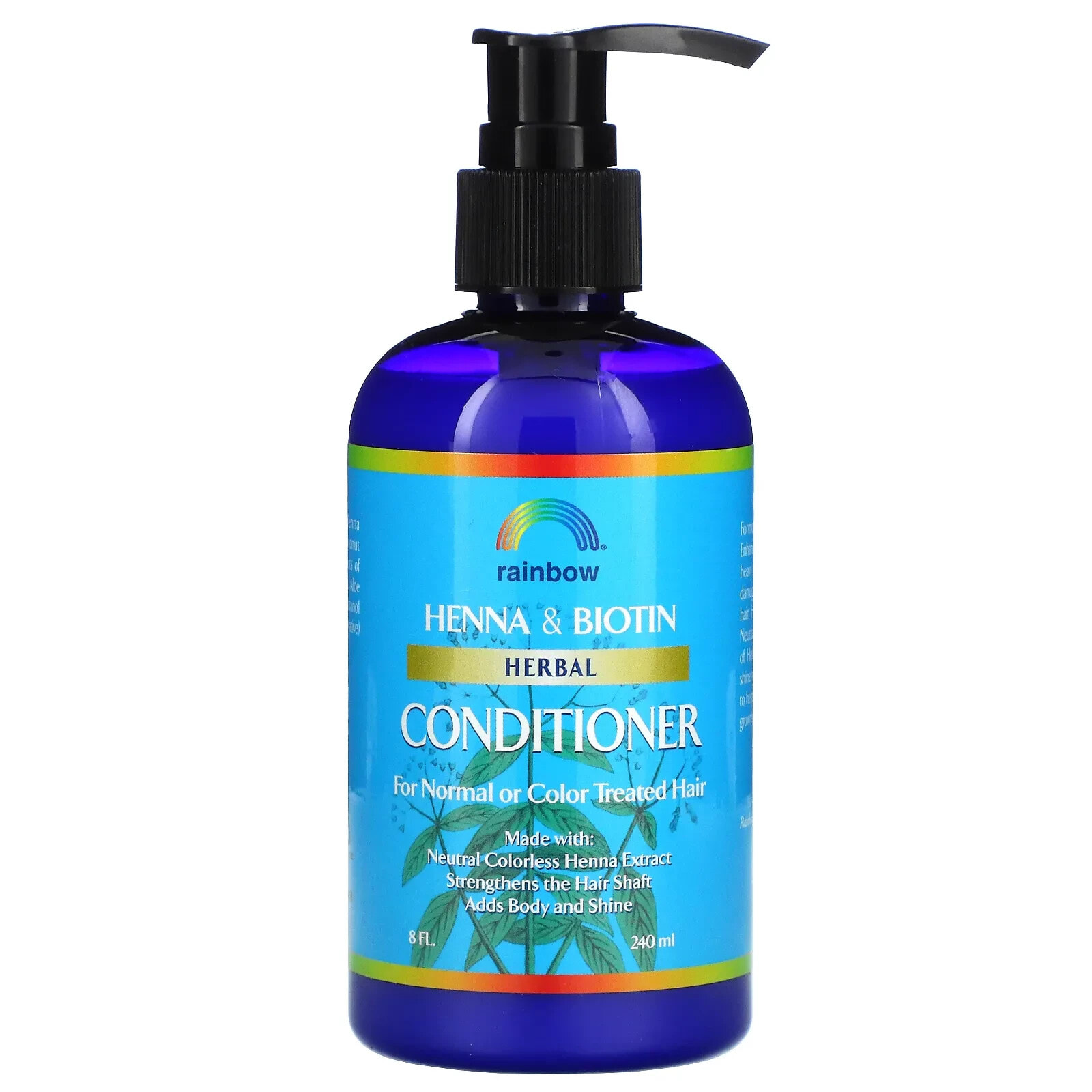 Rainbow Research Henna & Biotin Herbal Conditioner Кондиционер с хной и биотином, для нормальных и окрашенных волос 240 мл