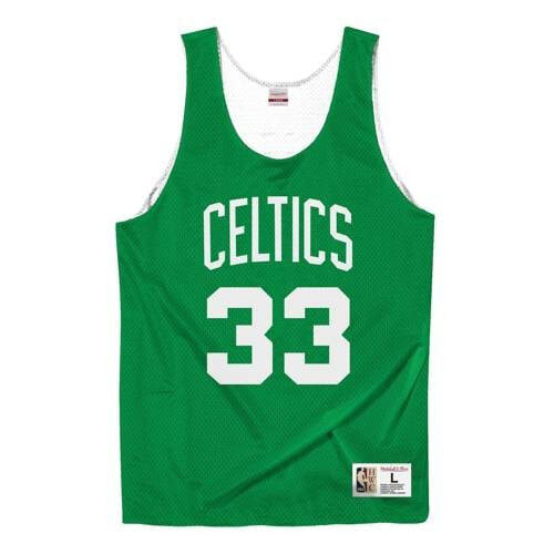 Мужская спортивная майка зеленая с надписью Koszulka mska dwustronna Mitchell & Ness Tank Top Boston Celtics Larry Bird