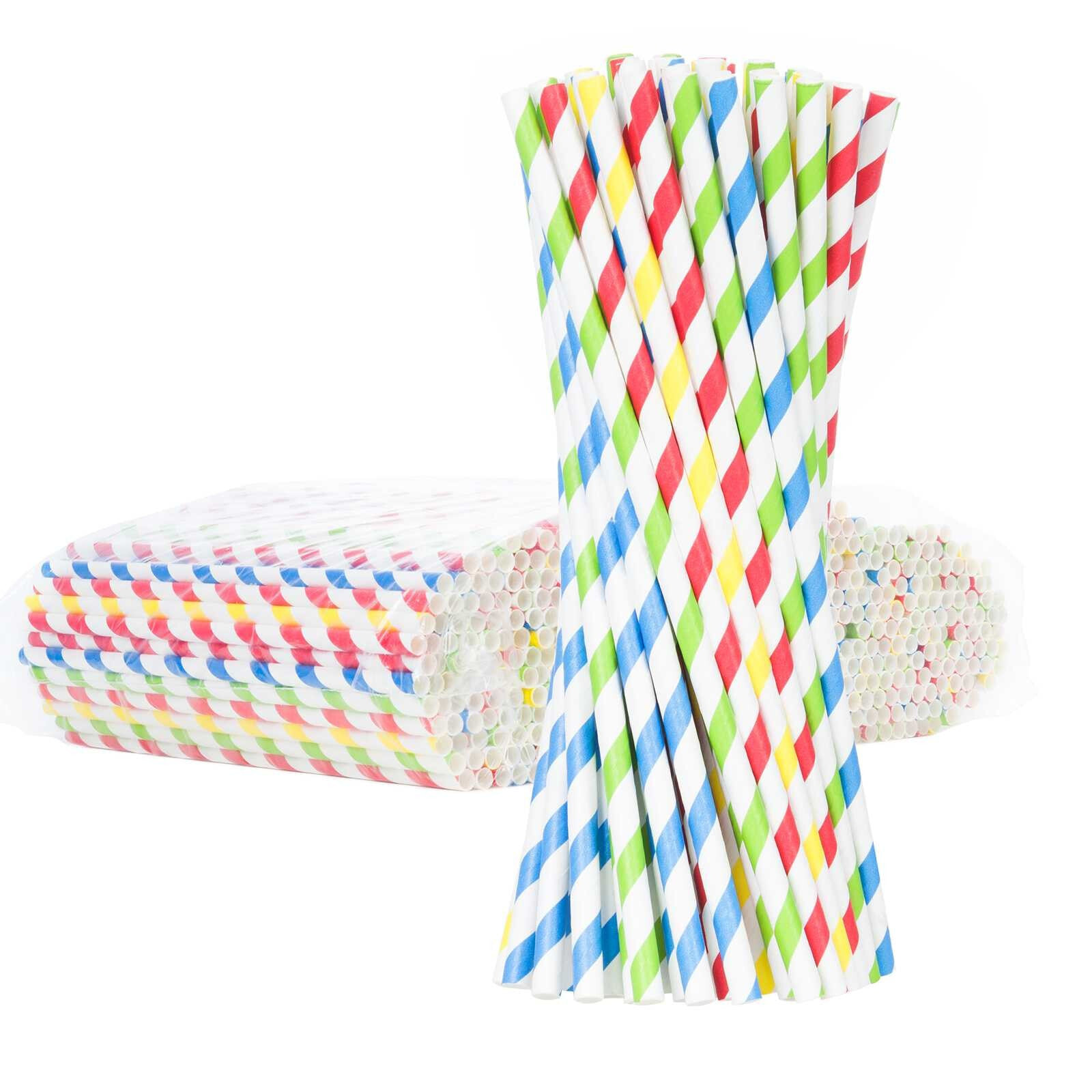 Paper straws BIO ecological PAPER STRAWS 6 / 205mm - mix 500 pcs.