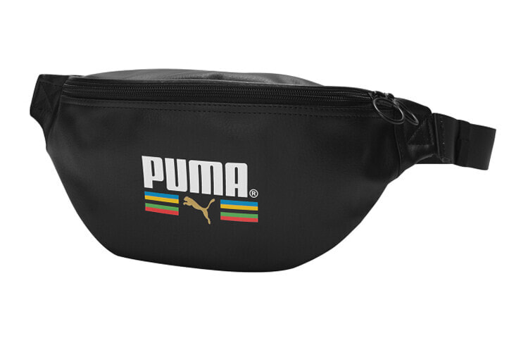 PUMA Originals Logo 织物 斜挎胸包腰包 男女同款情侣款 黑色 / Аксессуары Puma Originals Logo сумка-кенгуру 077784-01