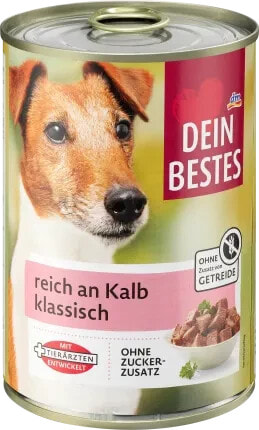 Nassfutter Hund mit Kalb, 400 g