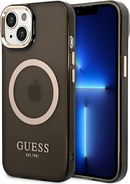 Guess Etui Guess GUHMP14SHTCMK Apple iPhone 14 czarny/black hard case Gold Outline Translucent MagSafe