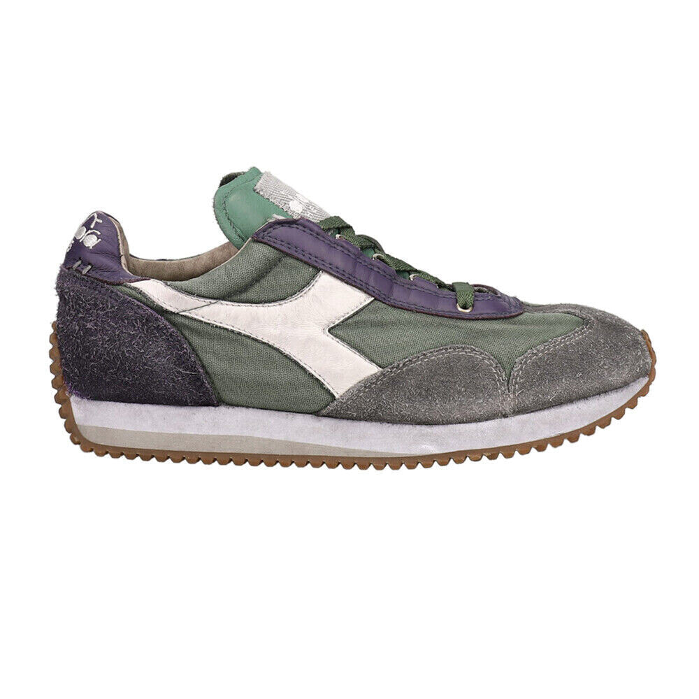 Diadora Equip H Dirty Stone Wash Evo Lace Up Mens Green Sneakers Casual Shoes 1