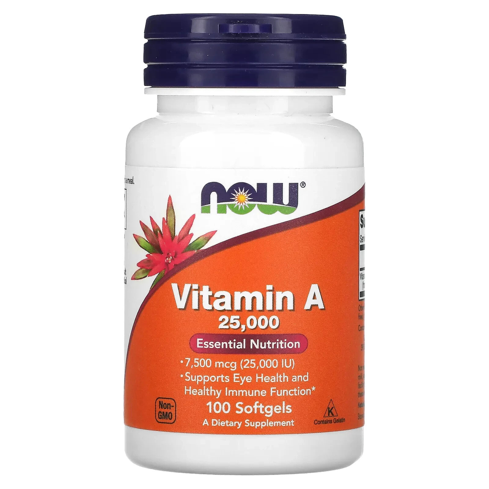 Now Foods Vitamin A  Витамин А 7500 мкг (25000 МЕ) 250 капсул