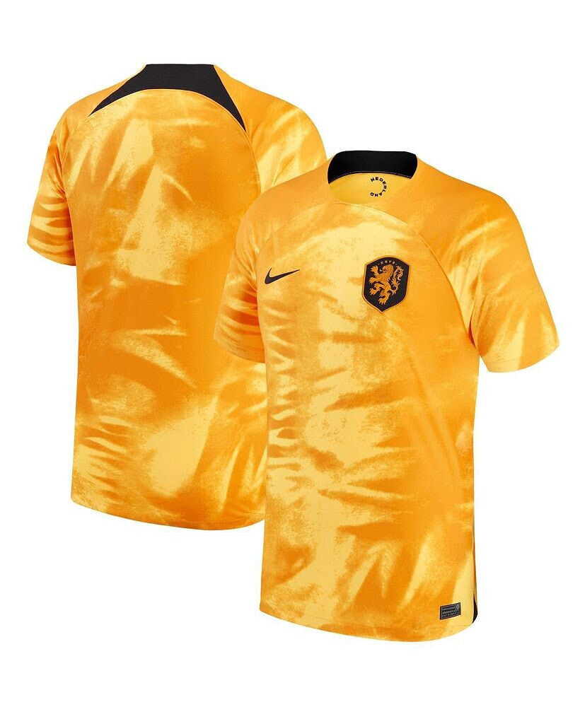 Men's Orange Netherlands National Team 2022/23 Home Breathe Stadium Replica Blank Jersey