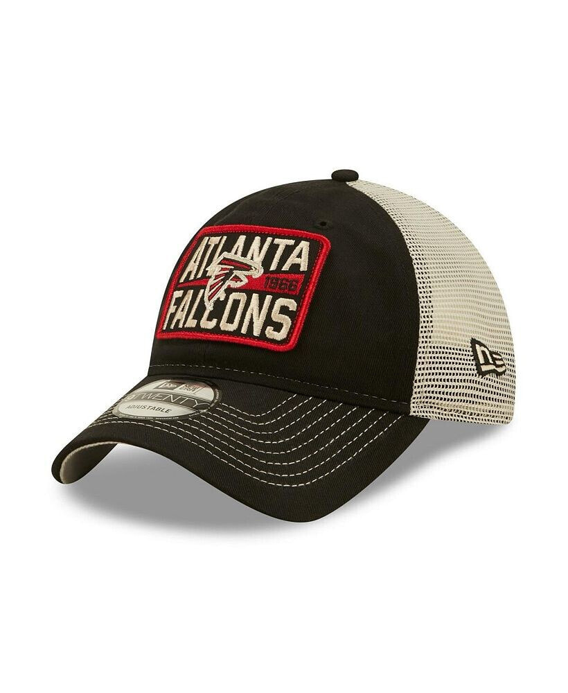 New Era men's Black, Natural Atlanta Falcons Devoted Trucker 9TWENTY Snapback Hat